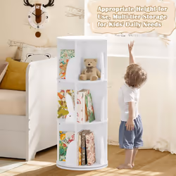 - Bibliothèque en MDF de classe E1 laqué. la bibliothèque pour enfants est inodore. robuste et facile à nettoyer avec un chif ...