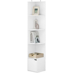 Bibliothèque Étagère Rangement en Bois d'Ingénierie Woltu Meuble de Rangement, Blanc