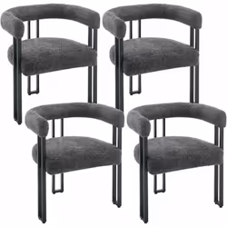 Description générale Cette chaise de salle à manger moderne est conçue avec des pieds rectangulaires en métal, offrant une st ...