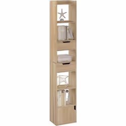GRAND ESPACE DE RANGEMENT : 6 compartiments ouverts (1 tablette réglable en hauteur). 2 tiroirs. 1 compartiment fermé avec po ...