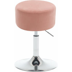 Tabouret de Maquillage, Tabouret de Bar Rond en Velours Côtelé, 33, 5 x 33, 5 x 67 cm, Rose - Woltu