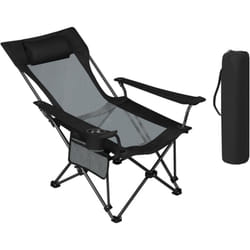 Woltu - Chaise Camping Pliante, Chaise de Pêche Léger et Portable, Fauteuil Pliant avec Dossier Réglable, Noir+Gris