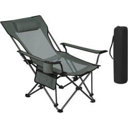 Woltu - Chaise Camping Pliante, Chaise de Pêche Léger et Portable, Fauteuil Pliant avec Dossier Réglable, Gris