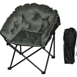 Woltu - Fauteuil Relax, Fauteuil Salon, Fauteuil Rembourré Pliable, Chaise Balcon, en Velours, Tissu Oxford, Pieds en Métal, Noir + Gris Foncé