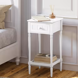 Au style de colonne romaine. les pieds en bois massif sont beaux et stables. Ce meuble de chambre à coucher présente une fini ...