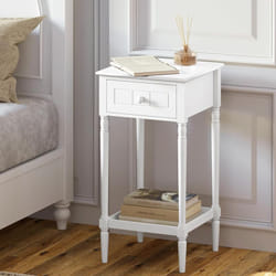 Woltu - Table de Chevet, Table d'Appoint avec Tiroir et Étagère, 35x35x70, 5cm, Table Basse, Blanc