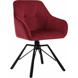 Chaise Pivotante à 360°, Chaise Salle à Manger en Velours + Métal, Chaise Scandinave, Chaise de Cuisine, Fauteuil Salle à Manger, Bordeaux - Woltu