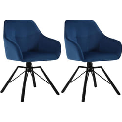 Woltu - Lot de 2 Chaises Pivotante à 360° Chaise Salle à Manger en Velours + Métal, Chaise Scandinave, Chaise de Cuisine, Fauteuil Salle à Manger,