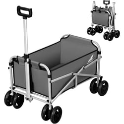 Woltu - Chariot de Jardin Pliable, Chariot Pliant en Tissu Oxford+Métal, Chariot à roulettes pour Camping, Pique-Nique, Plage, Courses, Jardinage,