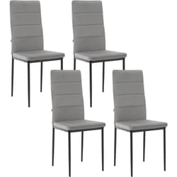 Lot de 4 Chaise Salle à Manger en Velours + Métal, Chaise Cuisine Design Moderne, pour Salon, Cuisine, Salle à Manger, Gris foncé - Woltu