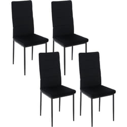 Lot de 4 Chaise Salle à Manger en Velours + Métal, Chaise Cuisine Design Moderne, pour Salon, Cuisine, Salle à Manger, Noir - Woltu