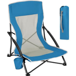 Chaise de Plage Pliable, Chaise Pliante Camping, Transat de Plage, Chaise de Pêche Portable, Fauteuil Pliant, Bleu - Woltu