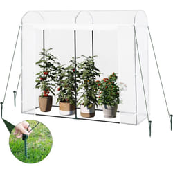 WOLTU Serre de Jardin, Serre de Jardin Tunnel en Tube d’Acier Galvanisé et PE 140g/㎡, 170x68x200cm, Blanc