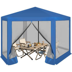 Tonnelle de Jardin Extérieur 3, 8 x 3, 3 m Woltu avec Moustiquaire, Pergola Jardin Extérieur, Tente de Réception, avec Parois Latérales en Maille,