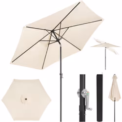 🌞𝐏𝐑𝐎𝐓𝐄𝐂𝐓𝐈𝐎𝐍 𝐒𝐎𝐋𝐀𝐈𝐑𝐄 : Fabriqué en polyester 180g/m² avec un revêtement résistant aux UV. le parasol d'extér ...