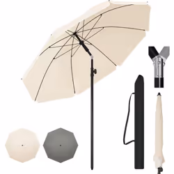 ☀️𝐏𝐑𝐎𝐓𝐄𝐂𝐓𝐈𝐎𝐍 𝐒𝐎𝐋𝐀𝐈𝐑𝐄: En polyester 180g/m² avec un revêtement. le parasol de plage est résistant au UV et im ...