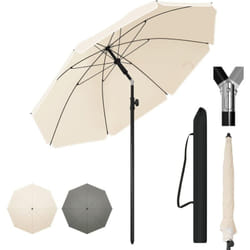 Woltu - Parasol de Jardin Extérieur, Parasol Plage Hauteur Réglable, Parasol pour Balcon, Terrasse, Plage, Marché, Anti-UV, Sac de Rangement, φ 195