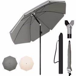 ☀️𝐏𝐑𝐎𝐓𝐄𝐂𝐓𝐈𝐎𝐍 𝐒𝐎𝐋𝐀𝐈𝐑𝐄: En polyester 180g/m² avec un revêtement. le parasol de plage est résistant au UV et im ...