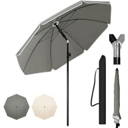 Woltu - Parasol de Jardin Extérieur, Parasol Plage Hauteur Réglable, Parasol pour Balcon, Terrasse, Plage, Marché, Anti-UV, Sac de Rangement, φ 195cm
