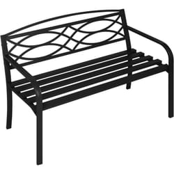Woltu - Banc de Jardin 127x83x59, 5 cm, Banc Extérieur Jardin en Métal, Banc 3 Places pour Patio, Terrasse, Parc, Noir