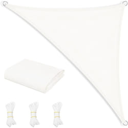 Voile d'Ombrage Imperméable 3,6x3,6x5,1 m, en pes, 200 g/m² Polyester, Toile Parasol Protection Solaire et Rayons uv, Beige - Woltu