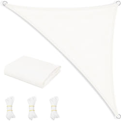 Voile d'Ombrage Imperméable 4,2x4,2x6 m, en pes, 200 g/m² Polyester, Toile Parasol Protection Solaire et Rayons uv, Beige - Woltu