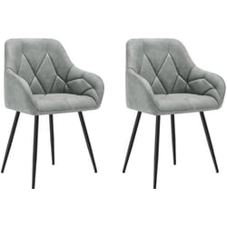 WOLTU Lot de 2 Chaises de Salle à Manger Chaise Cuisine Rembourrée en SimiliCuir Vintage Pieds en Métal Gris W0ATT0544-2