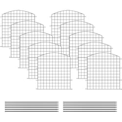 Woltu - Clôture de Jardin, Clôture Décorative, Clôture de Bassin en Grille, 78x70 cm, en Forme Arc, Noir