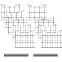 Woltu - Clôture de Jardin, 64x70 cm, Clôture Décorative, Clôture de Bassin en Grille, en Forme Arc, Noir