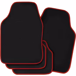 Équipé des motifs de Avec ses bords rouges, l'ensemble de tapis de voiture universel est moderne et élégant,ajoutant une touc ...