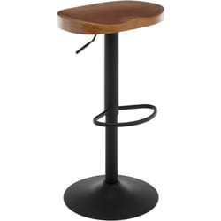 Tabouret de Bar, Chaise de Bar, Tabouret Haut en Bois, Cadre en Métal, Réglable en Hauteur, Pivotant à 360°, Marron - Woltu