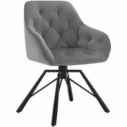 WOLTU Chaise de Salle à Manger Pivotante Chaise de Salon Scandinave en Velours Pieds en Métal Gris Foncé W0ATT0567-1