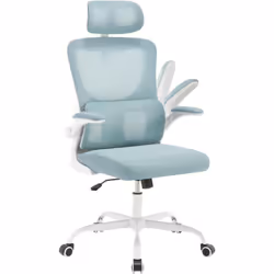 Équipé d'un dossier haut en maille et le support lombaire incurvé, WOLTU chaise de bureau ergonomique épouse parfaitement vot ...