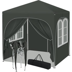 Tonnelle de Jardin 2x2m Woltu Pergola, Barnum, Tonnelle Pliante, Hauteur Réglable, Imperméable, Protection de uv, Gris