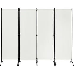 WOLTU Paravent, 224x182cm, Séparateur de Pièce, Brise-Vue, Écran de Confidentialité, Paravent Pliable, en Tissu avec Revêtement PA, et Pied en Métal,