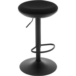 Tabouret Bar Rond, Tabouret Haut, Chaise de Bar Pivotant à 360°, Tabouret de Cuisine, Réglable en Hauteur, en Tissu Élastique, Noir - Woltu
