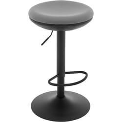 Tabouret Bar Rond, Tabouret Haut, Chaise de Bar Pivotant à 360°, Tabouret de Cuisine, Réglable en Hauteur, en Tissu Élastique, Gris - Woltu