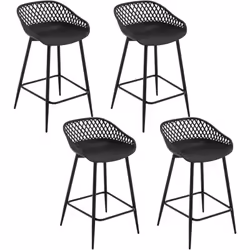 TABOURET BAR AJOURÉ CONFORTABLE : Le design spécial du siège le rend plus spacieux. Le dossier à motif creux n'est pas seulem ...