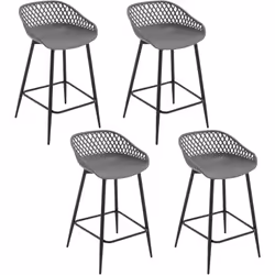 TABOURET BAR AJOURÉ CONFORTABLE : Le design spécial du siège le rend plus spacieux. Le dossier à motif creux n'est pas seulem ...