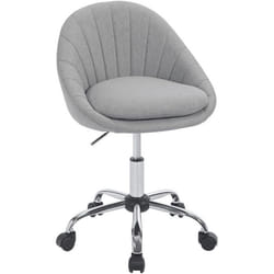 WOLTU Chaise Bureau Pivotante Chaise Coiffeuse en Lin Double Coussin Réglable en Hauteur Gris W0ATT0620