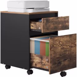 En panneau de bois composé avec placage mélaminé, ce meuble de bureau est hydrofuge, anti-abrasif et facile à nettoyer à l'ai ...