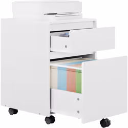En panneau de bois composé avec placage mélaminé, ce meuble de bureau est hydrofuge, anti-abrasif et facile à nettoyer à l'ai ...