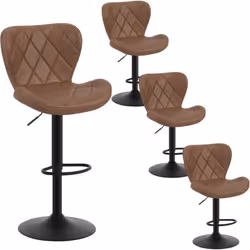 MATÉRIAUX DE QUALITÉ, ASSISE CONFORTABLE : Le siège du tabouret de cuisine avec dossier est recouvert de Similicuir de qualit ...