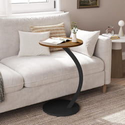 Woltu - Table d'Appoint en Forme c, ‎40 x 40 x 65 cm, Table Basse Ronde, Table Basse, Petite Table pour Canapé, Table de Chevet, avec Structure