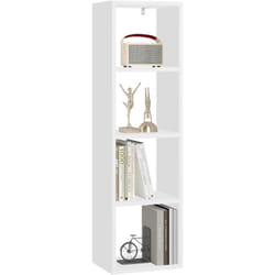 Bibliothèque Woltu tagère Rangement à 4 Niveaux, Étagère Cube, Étagère Livre, 30x106,5x23,5cm, Blanc