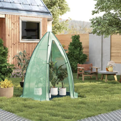 Mini Serre de Jardin Woltu 160x160x180cm,Petite Tente pour Plantes, en pe 130gsm, Serre Demi-Transparent,Vert translucide