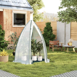 Mini Serre de Jardin Woltu 160x160x180cm,Petite Tente pour Plantes, en pe 130gsm, Serre Demi-Transparent,Blanc translucide