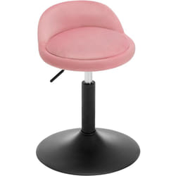 Chaise de Maquillage Woltu en Velours et Métal - Tabouret Coiffeuse - Tabouret Pivotant Réglable en Hauteur 42,5-58 cm - Rose