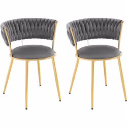 La chaise de salle à manger possède un cadre doré qui mélange subtilement la simplicité moderne avec le luxe haut de gamme, p ...