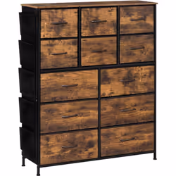☺ Le cadre en métal antirouille, le dessus de la commode en bois d'ingénierie de qualité E1, et les tiroirs en tissu avec des ...